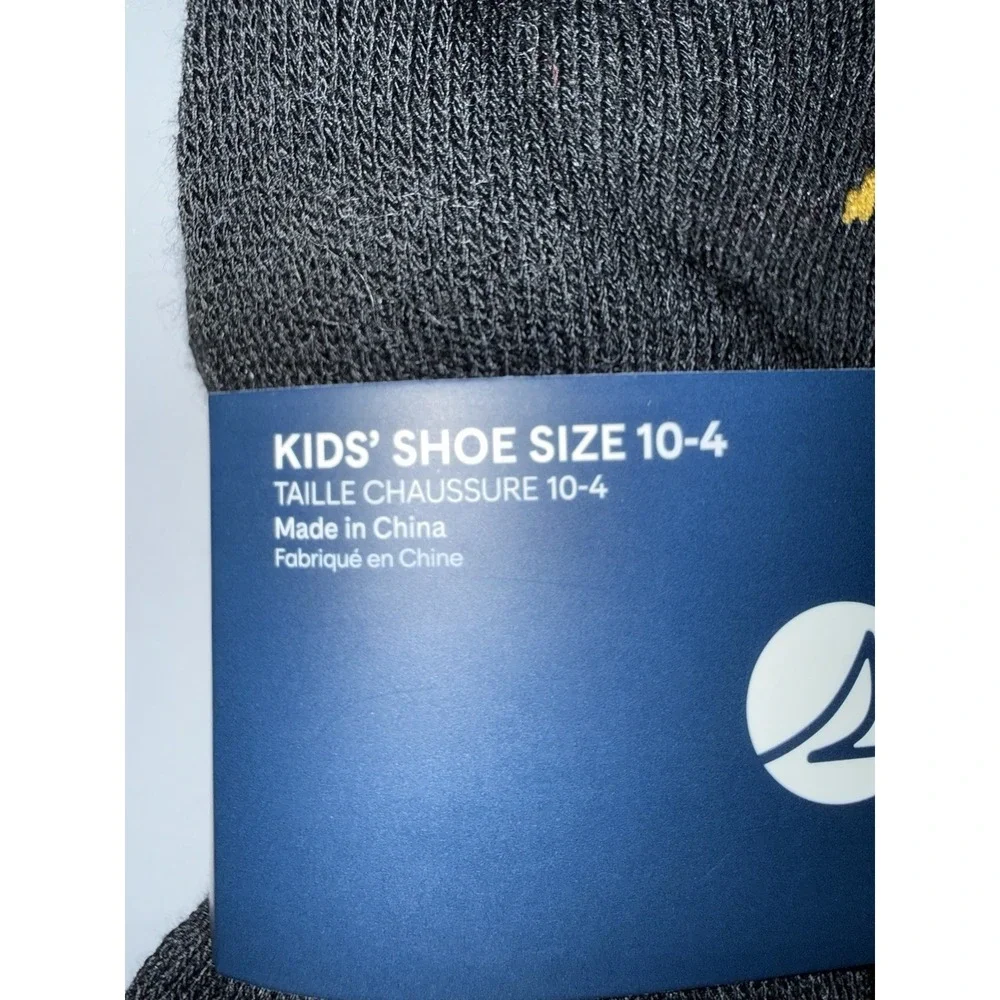 Sperry Boys Socks 10-4 Cushion Quarter Black 10 Pairs Comfort Crew Kids Gift NEW